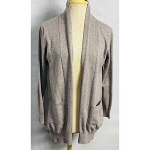 Alexander + David Women Gray Open Front Cardigan Size L With 2 Pockets